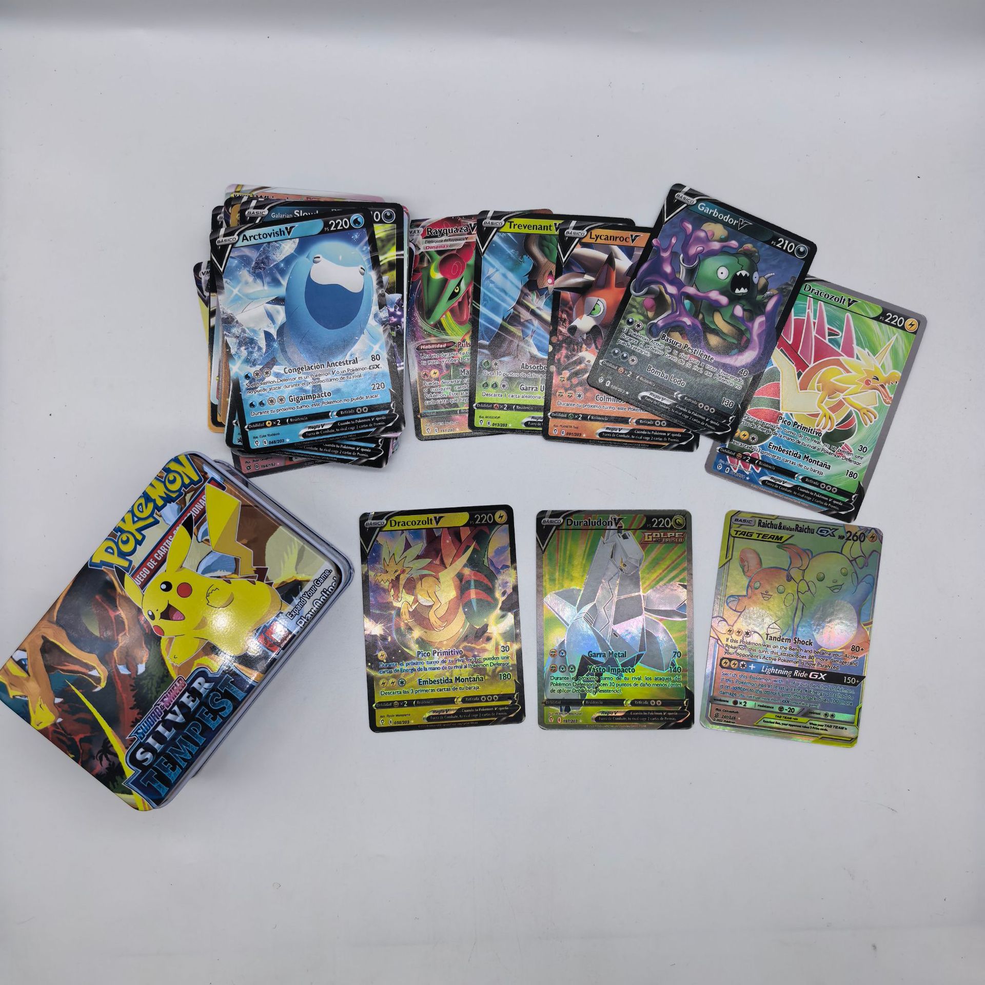 Pokemon Foil Trading Cards in Tin - 39+3 Variant - English Edition