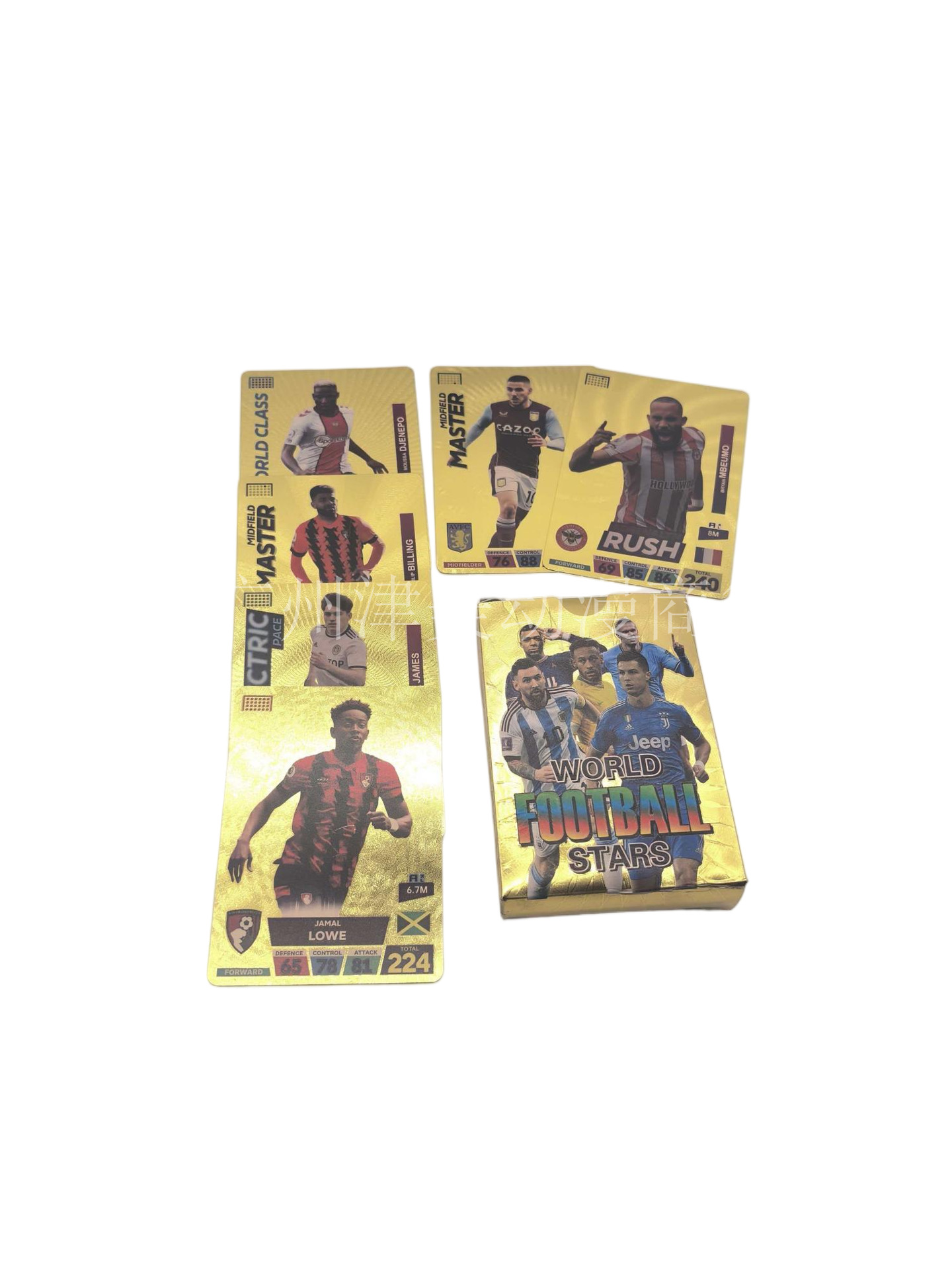 Football Star Collectible Cards - B Version Gold - 55 Cards