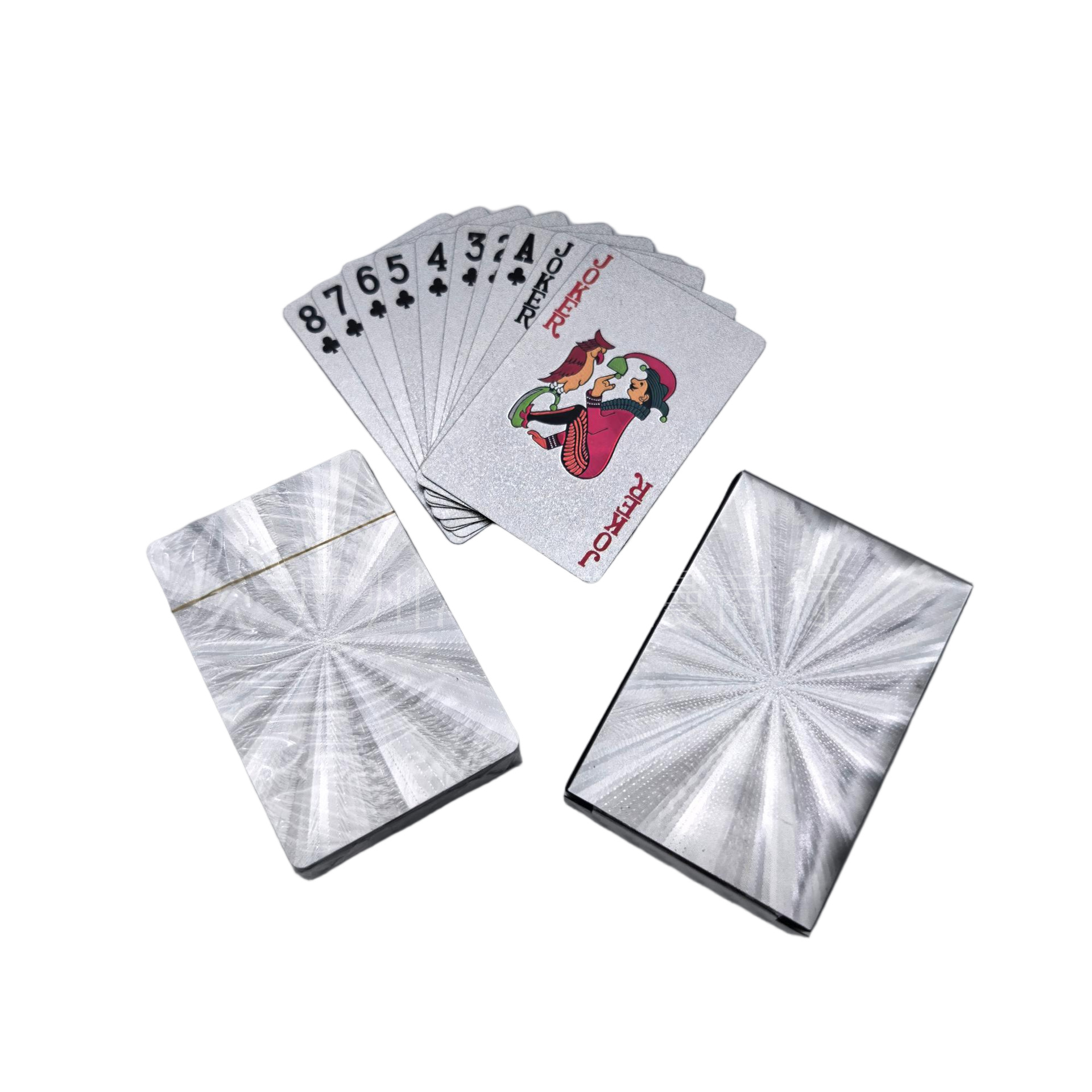 Patterned Silver Foil Playing Cards