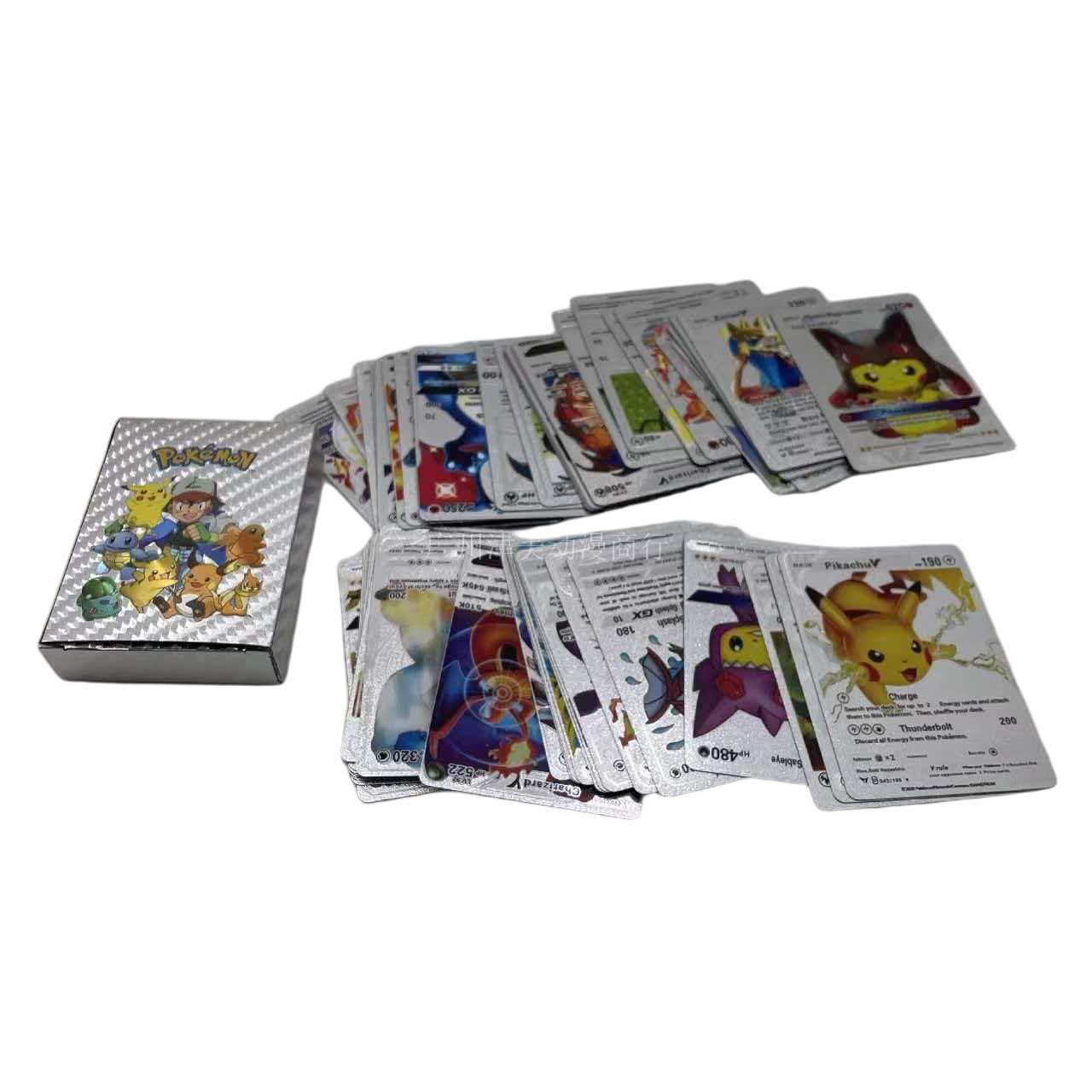 Pokemon Foil Trading Cards - Silver - 55 Cards - Spanish Edition