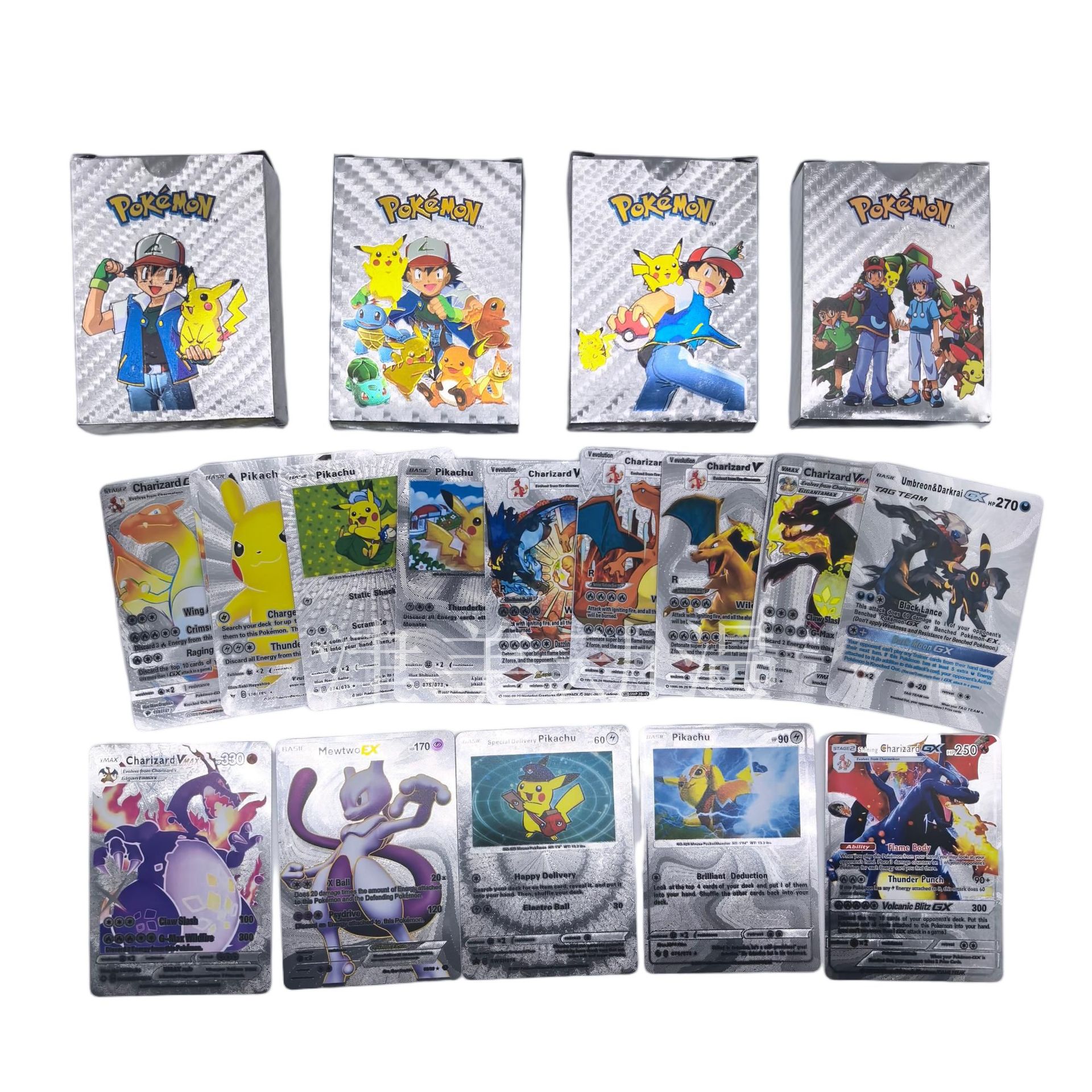 Pokemon Foil Trading Cards - Silver - 55 Cards - English Edition