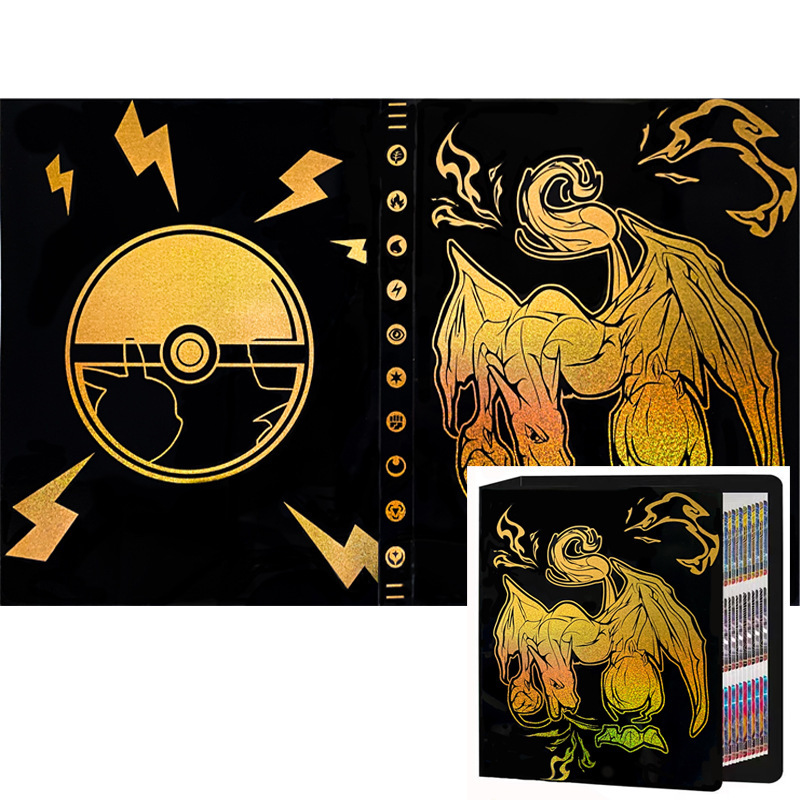 Pokemon - Trading Card Binder - 9-Pocket - Gold-Foil Design - Design 9-5