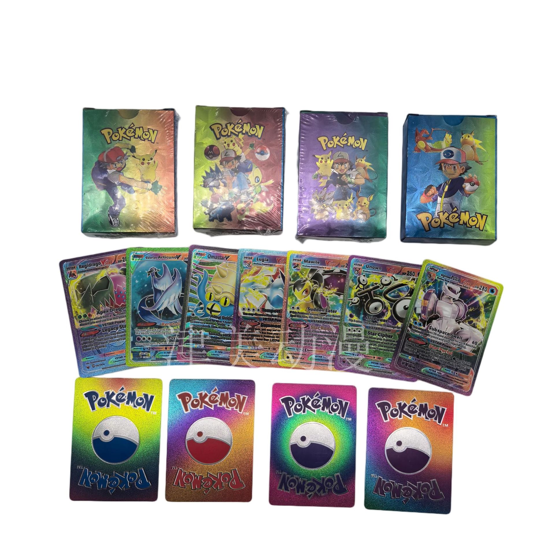 Pokemon Foil Trading Cards - Rainbow - 55 Cards - English Edition