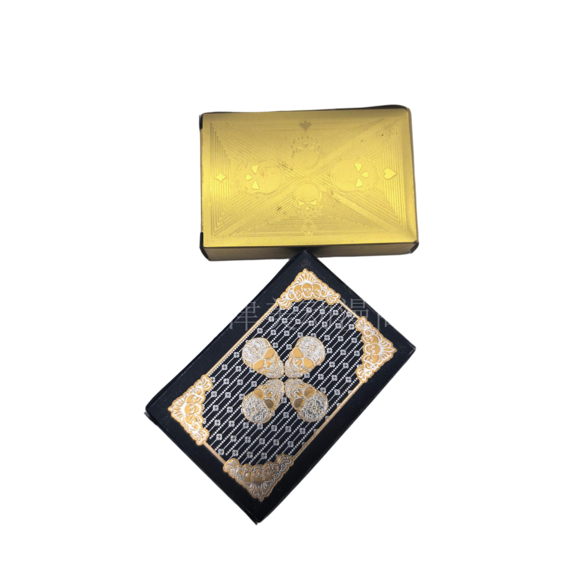 Skull Motif Black and Gold Playing Cards