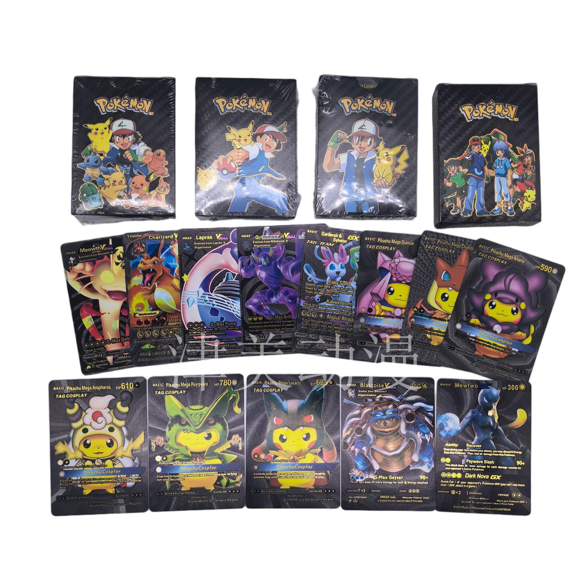 Pokemon Foil Trading Cards - Black - 55 Cards - English Edition