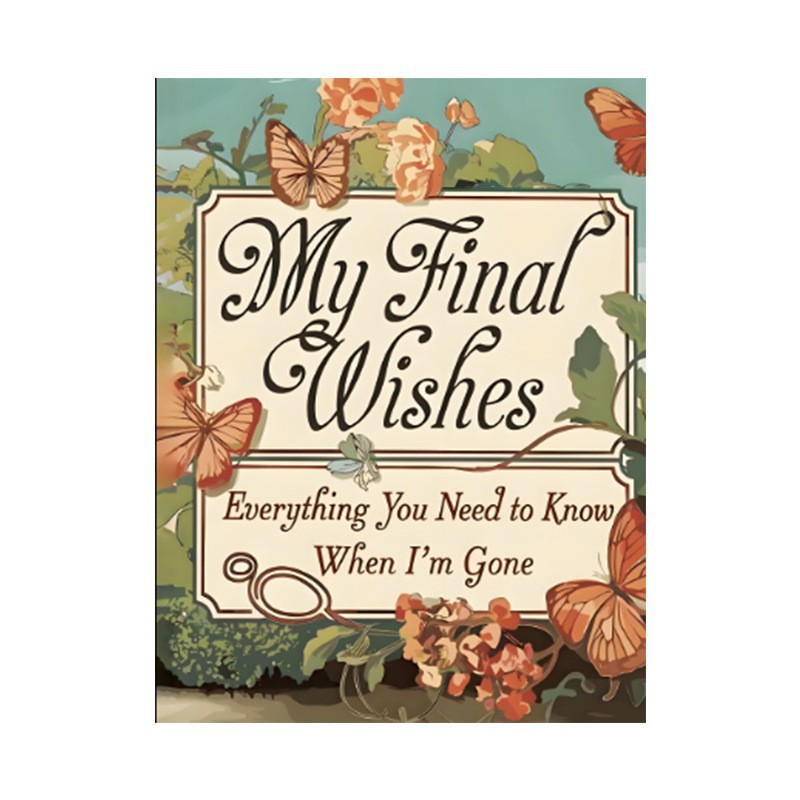 My Final Wishes and Wellness Planning Binders – 21 Options – Hand-Drawn Butterfly Floral Binder