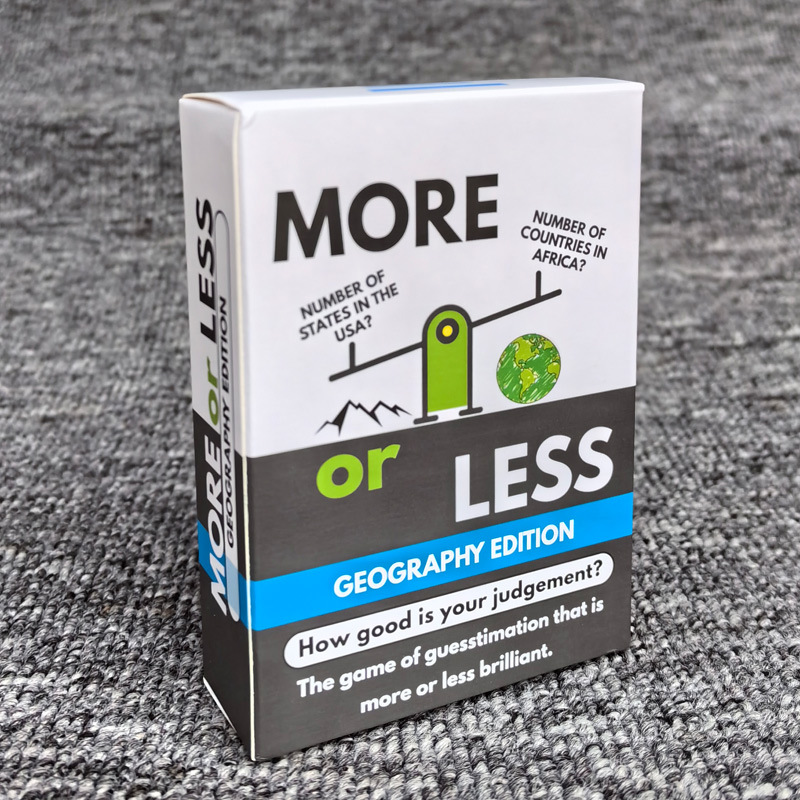 More or Less Geography Edition Trivia Card Game