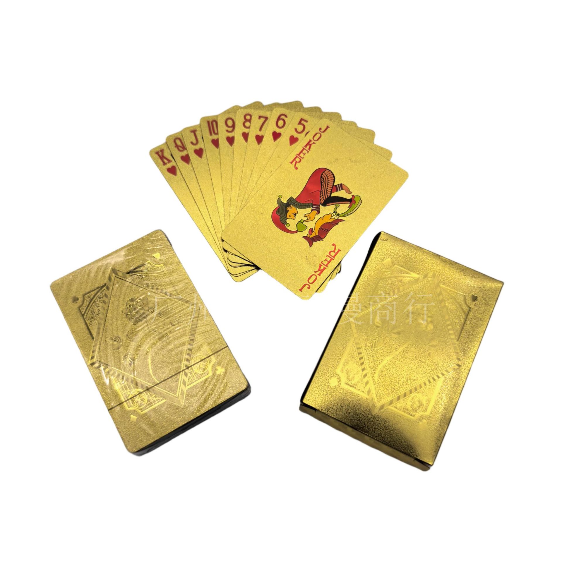 Rose Motif Gold Playing Cards