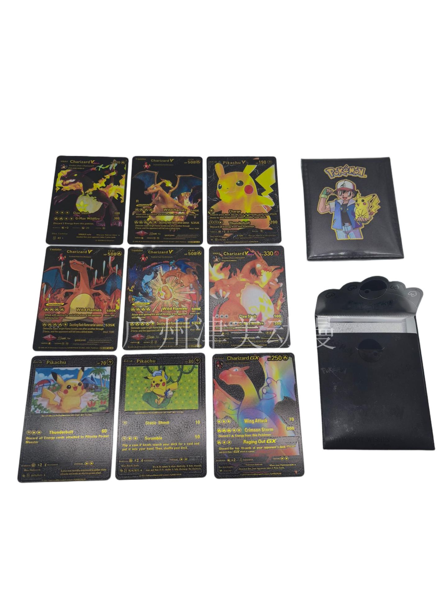 Pokemon Foil Trading Cards - Black - 10 Cards - English Edition